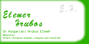 elemer hrubos business card